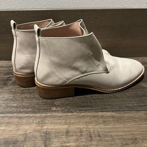 Cream suede booties